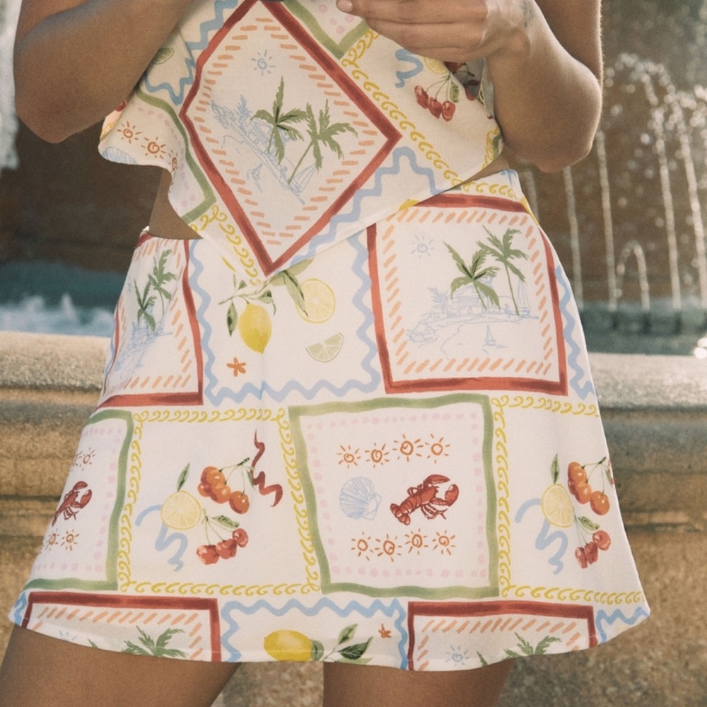 Abercrombie & Fitch Sienna Mini Skort Euro Summer Tile in L